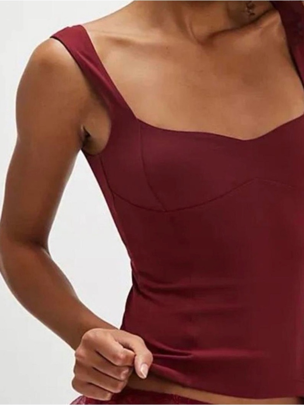 Free People Intimately Burgundy Bodysuit Tank